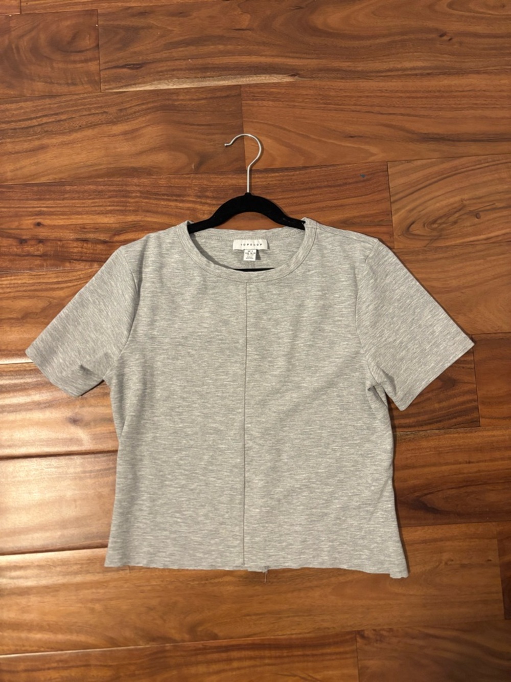 Topshop Light Gray Short Sleeve Crewneck Tee